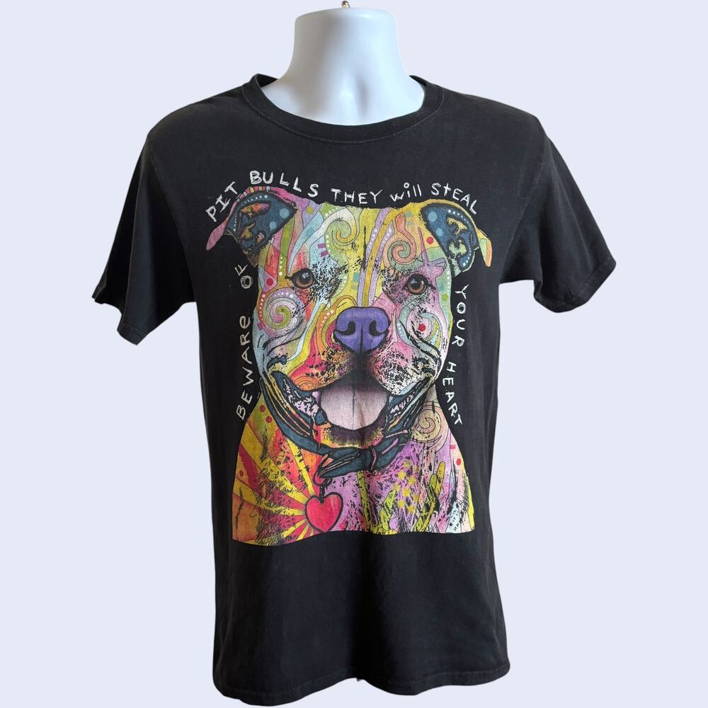 Hanes S Casual Pit Bull Tee Black Cotton